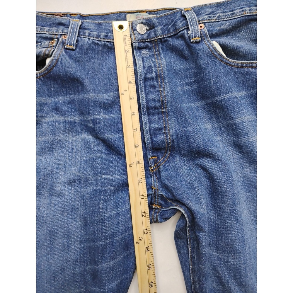 Levis 501 Original Mens Medium Wash Blue Denim Straight Leg Jeans 38x30 Faded - Picture 11 of 12